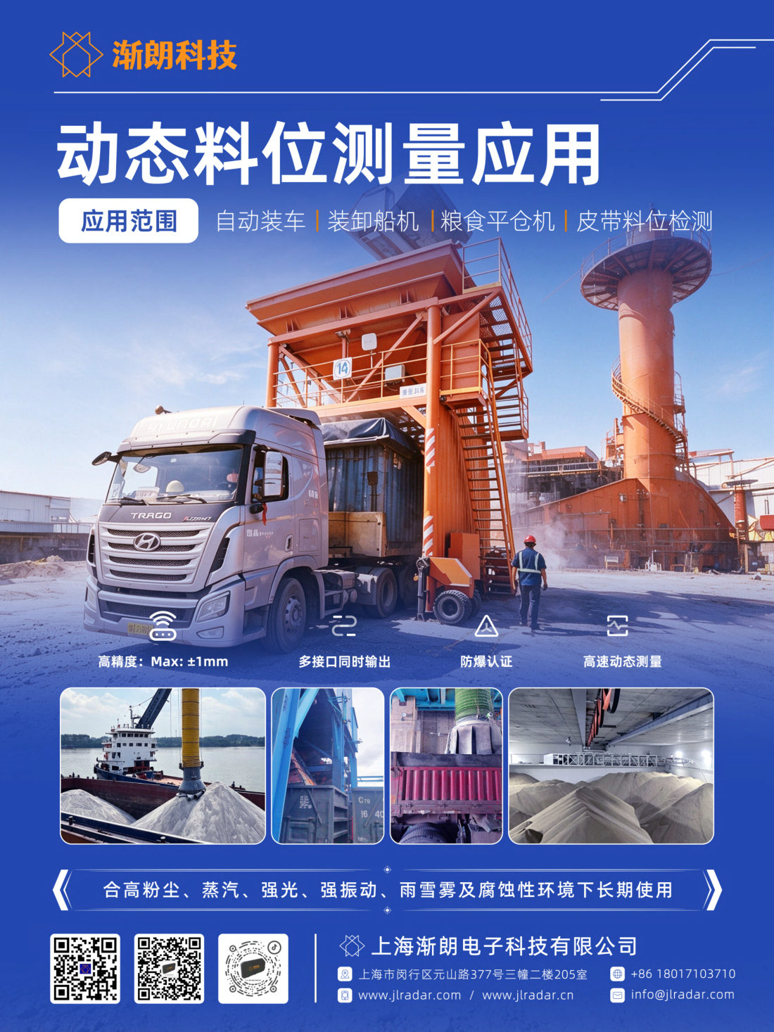 动态料位测量：自动装车、装卸船机、粮食平仓机、皮带料位检测与高速动态监测